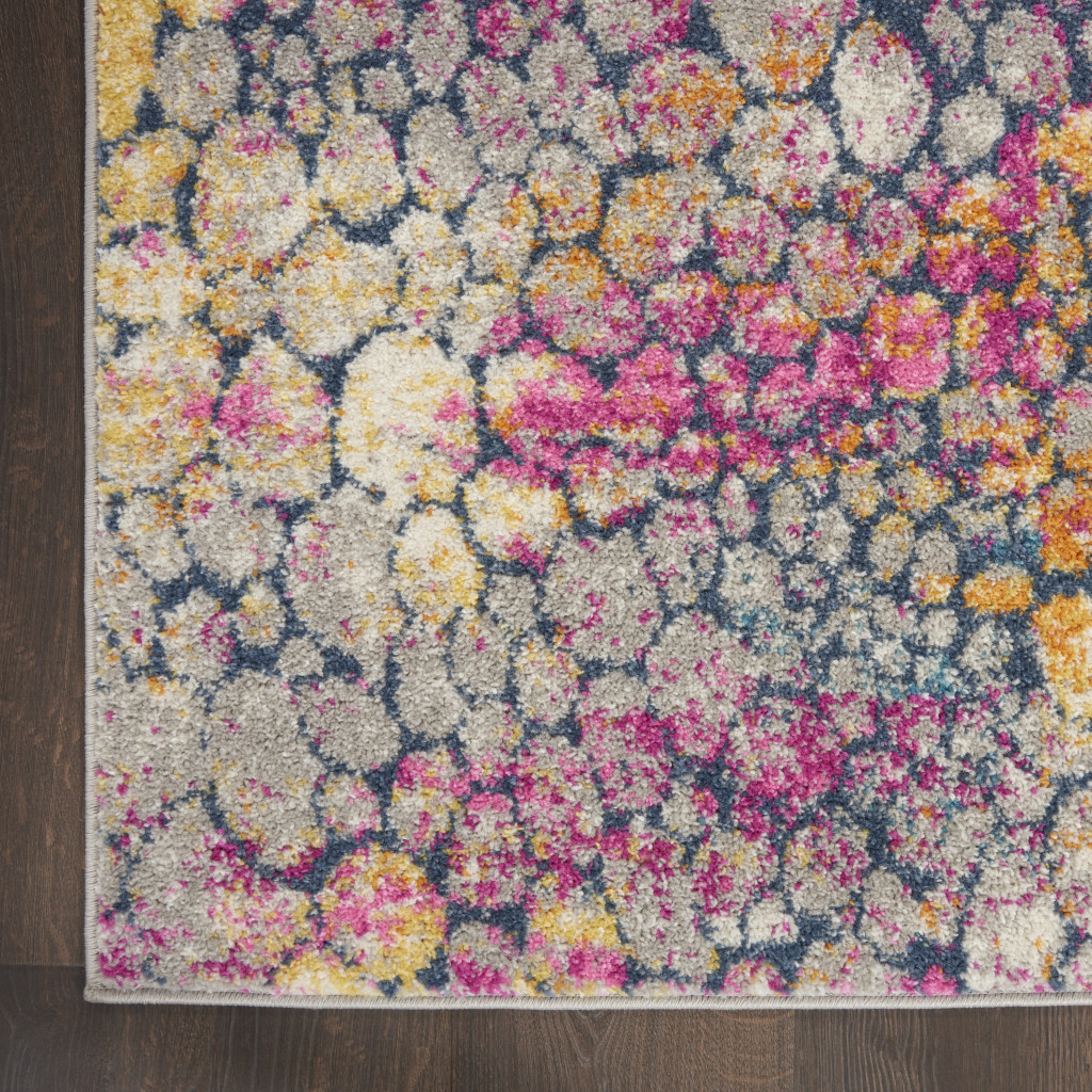 5' X 7' Yellow And Gray Abstract Area Rug-385664-1