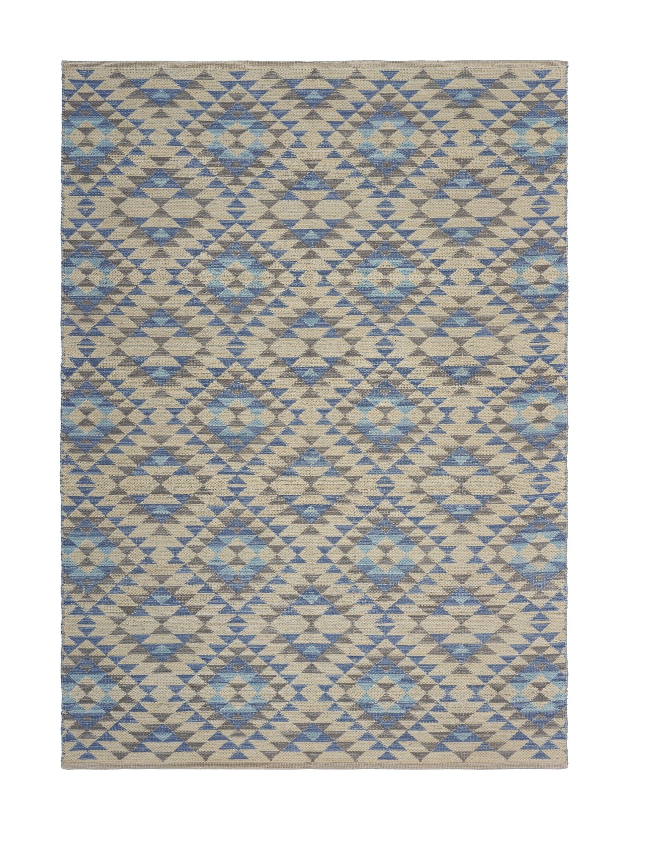 5' X 7' Blue Decorative Lattice Area Rug-395475-1