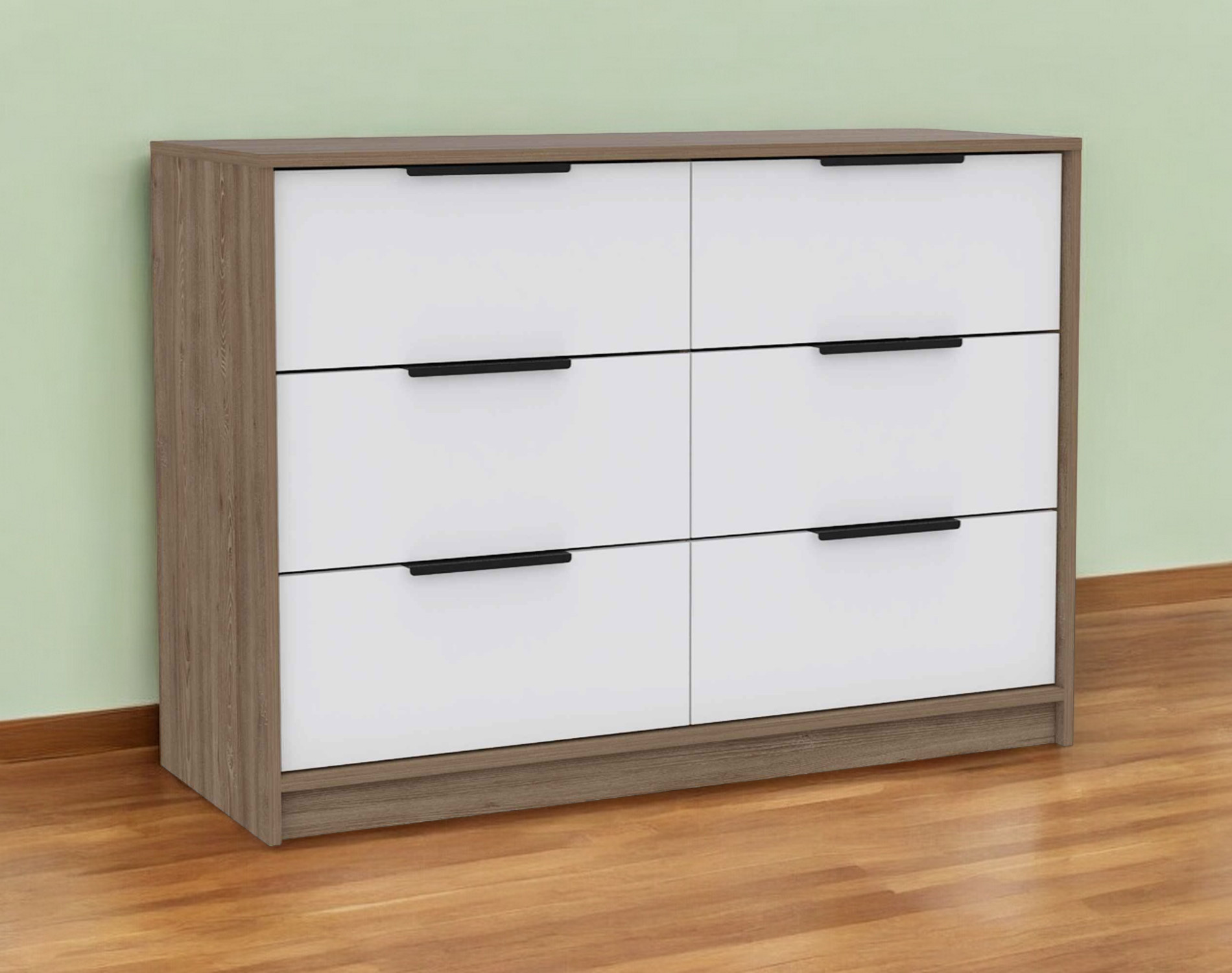 42" Brown and White Four Drawer Dresser-403751-1