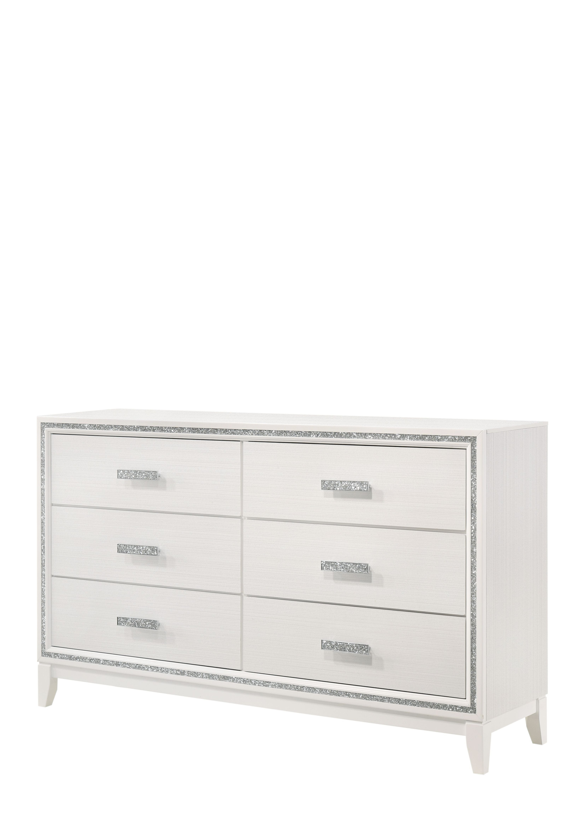 63" White Solid and Manufactured Wood Six Drawer Double Dresser-490485-1