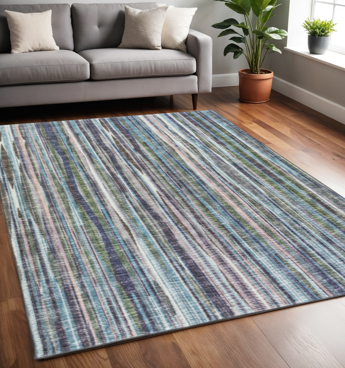 5' X 8' Purple Ombre Tufted Handmade Area Rug-491811-1