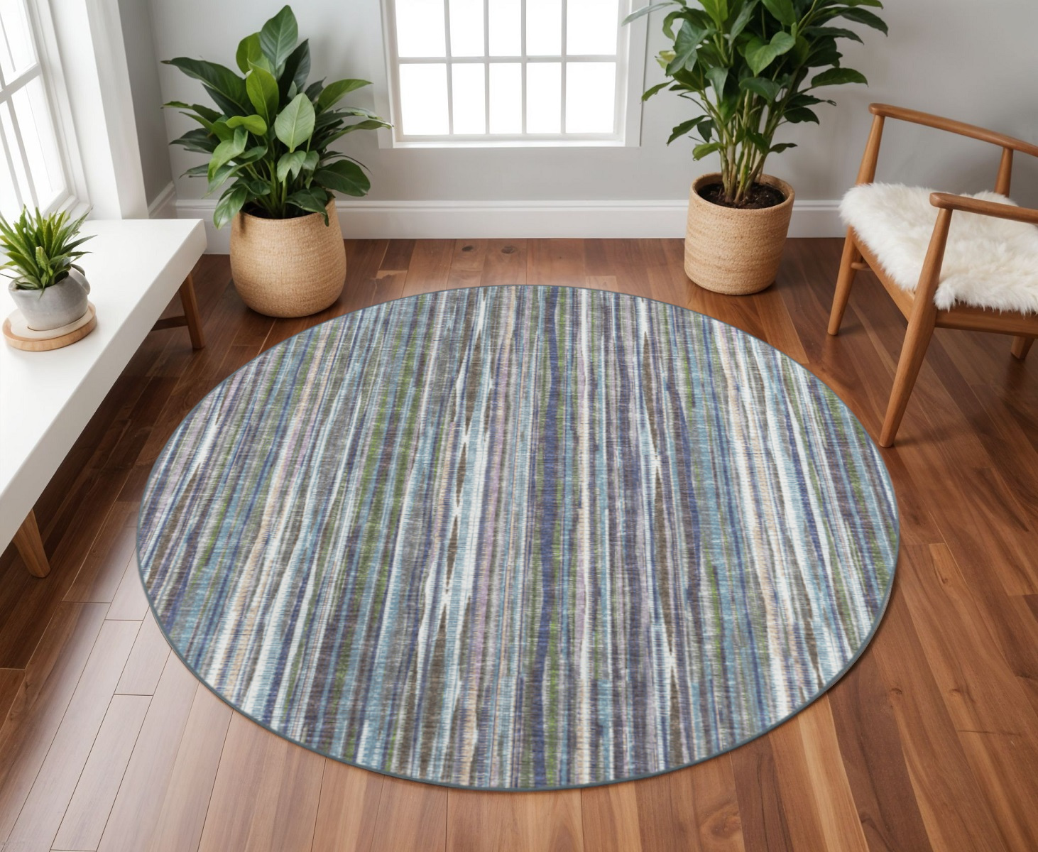 8' X 8' Purple Round Ombre Tufted Handmade Area Rug-491813-1
