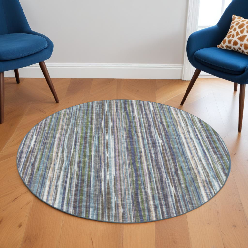 6' Purple Round Ombre Tufted Handmade Area Rug-493049-1