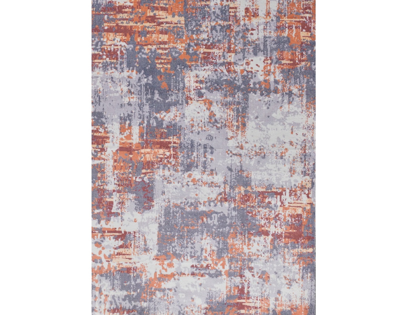 3' X 5' Gray and Brown Abstract Shag Printed Washable Non Skid Area Rug-553800-1