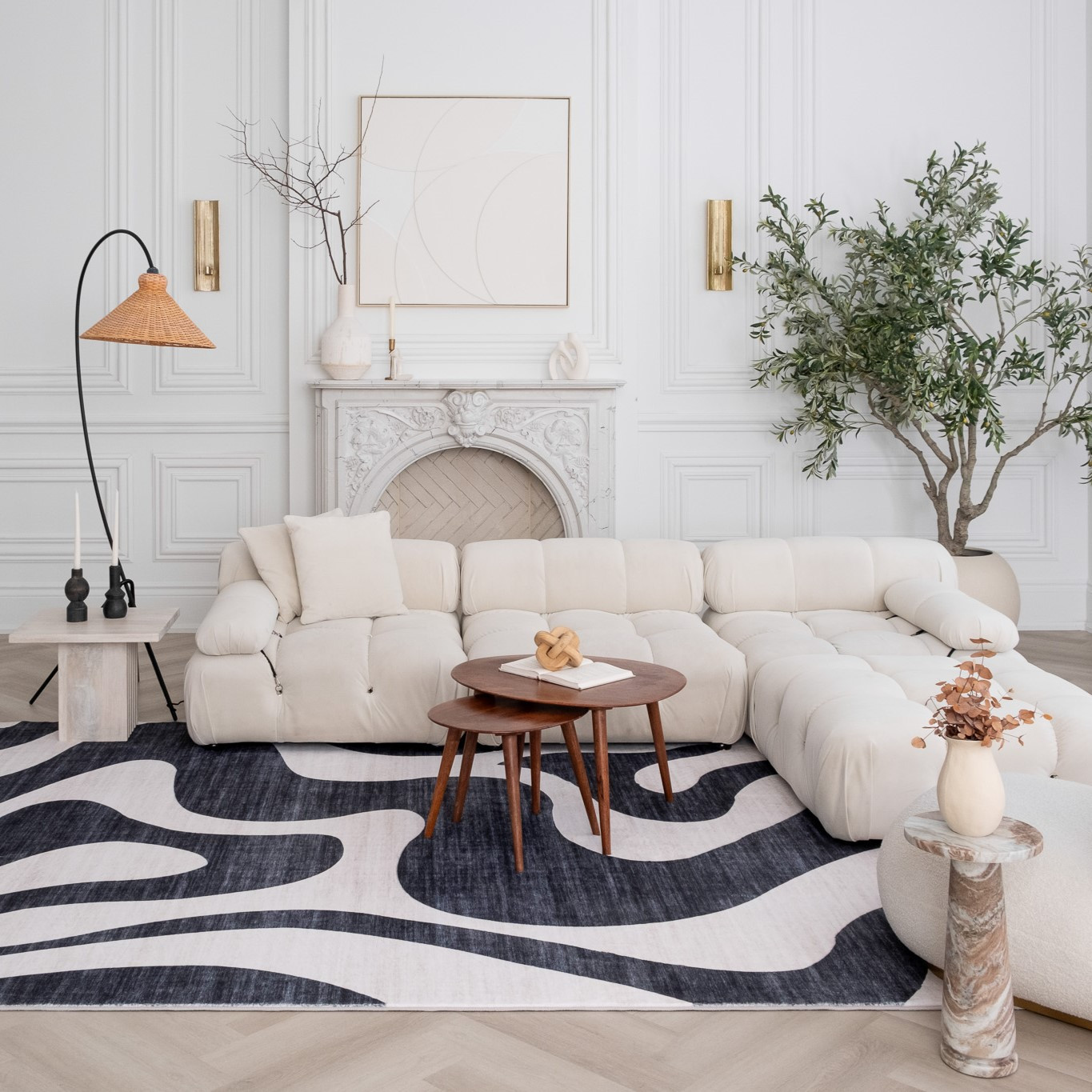 7' X 10' Black and White Zebra Print Area Rug-570049-1